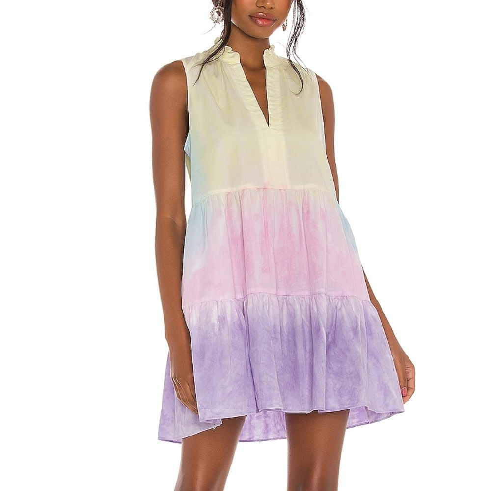 Amanda Uprichard Sleeveless Saffron tie dye dress